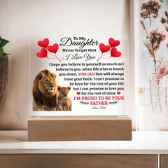 To My Daughter Old Lion – Acrylic Square - The Best Shop 4U