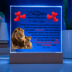 To My Daughter Old Lion – Acrylic Square - The Best Shop 4U