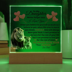 To My Daughter Old Lion – Acrylic Square - The Best Shop 4U
