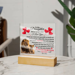 To My Daughter Old Lion – Acrylic Square - The Best Shop 4U
