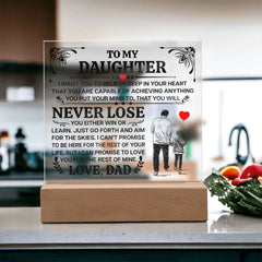 To My Daughter Promise – Acrylic Square - The Best Shop 4U