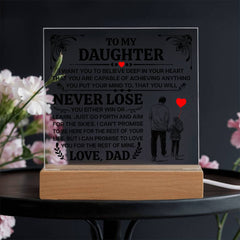 To My Daughter Promise – Acrylic Square - The Best Shop 4U
