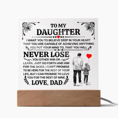 To My Daughter Promise – Acrylic Square - The Best Shop 4U