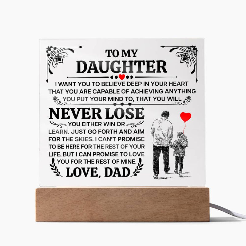 To My Daughter Promise – Acrylic Square - The Best Shop 4U