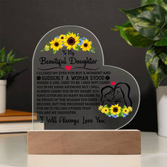 To My Daughter Proud – Acrylic Heart Plaque - The Best Shop 4U