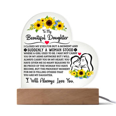 To My Daughter Proud – Acrylic Heart Plaque - The Best Shop 4U