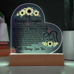 To My Daughter Proud – Acrylic Heart Plaque - The Best Shop 4U