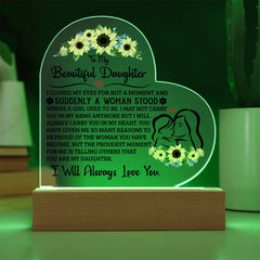 To My Daughter Proud – Acrylic Heart Plaque - The Best Shop 4U
