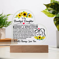 To My Daughter Proud – Acrylic Heart Plaque - The Best Shop 4U