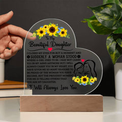 To My Daughter Proud – Acrylic Heart Plaque - The Best Shop 4U