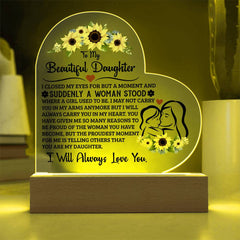 To My Daughter Proud – Acrylic Heart Plaque - The Best Shop 4U