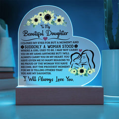 To My Daughter Proud – Acrylic Heart Plaque - The Best Shop 4U