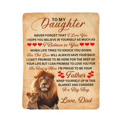 To My Daughter This Old Lion – Sherpa Fleece Blanket - The Best Shop 4U