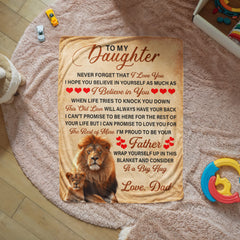 To My Daughter This Old Lion – Sherpa Fleece Blanket - The Best Shop 4U