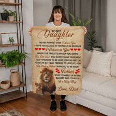 To My Daughter This Old Lion – Sherpa Fleece Blanket - The Best Shop 4U