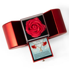 To My Forever Love - Alluring Beauty Necklace - Red Heart Rose Box - The Best Shop 4U