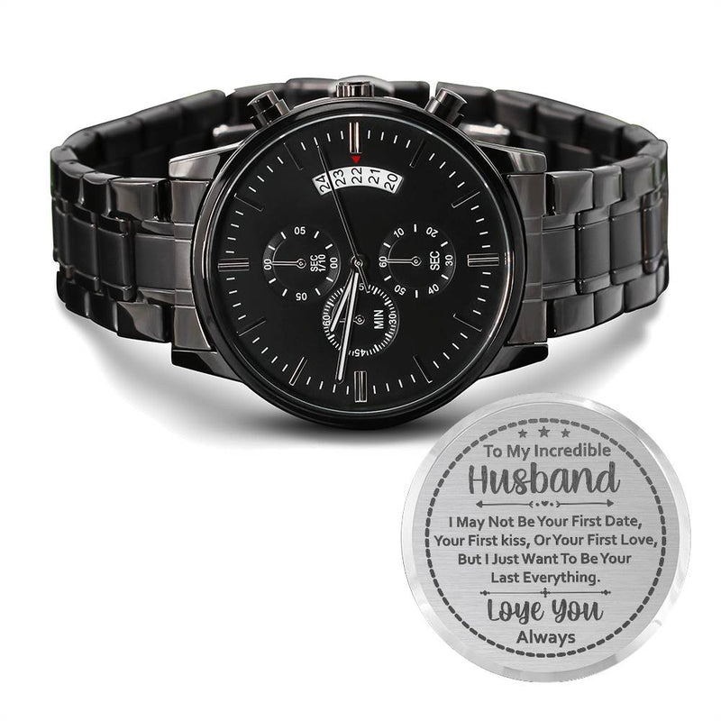 To My Husband Your Last Everything (Charcoal Black) – Men's Watch - The Best Shop 4U