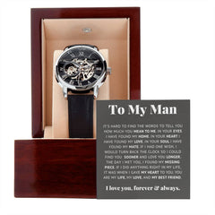 To My Man Life, Love, Best Friend – Luxury Openwork Watch - The Best Shop 4U