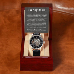 To My Man Life, Love, Best Friend – Luxury Openwork Watch - The Best Shop 4U
