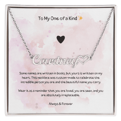 To My One Of A Kind - Heart Name Necklace - The Best Shop 4U