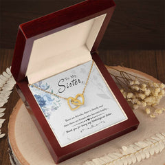 To My Sister - Interlocking Hearts Necklace - The Best Shop 4U