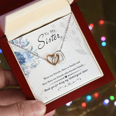 To My Sister - Interlocking Hearts Necklace - The Best Shop 4U