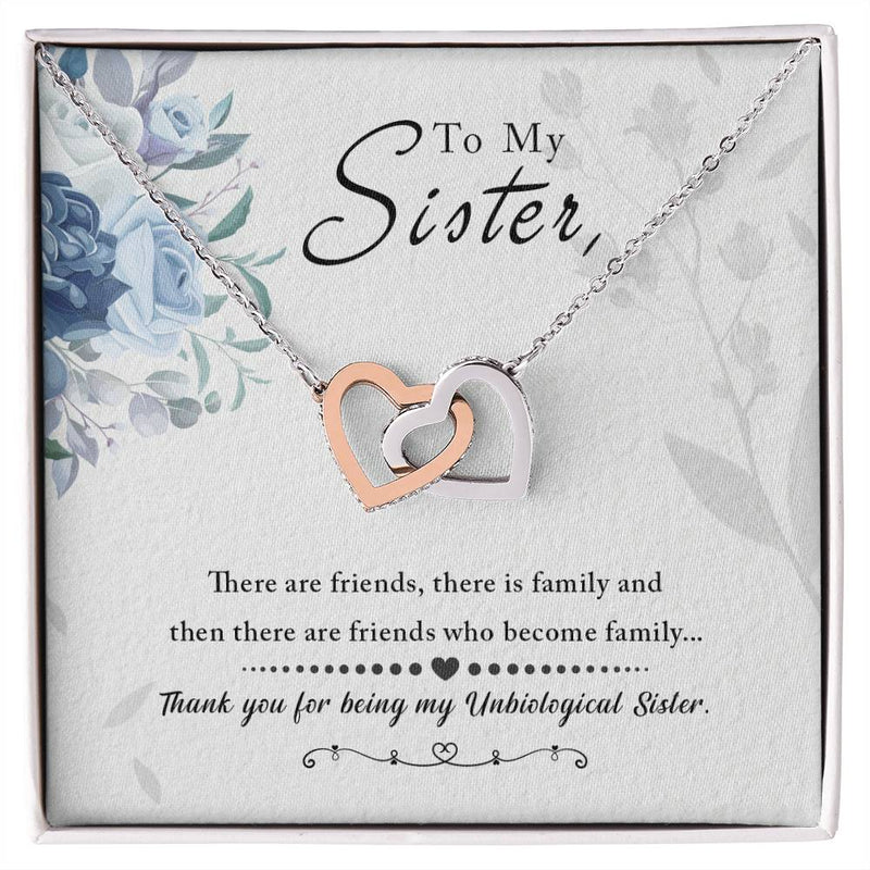 To My Sister - Interlocking Hearts Necklace - The Best Shop 4U