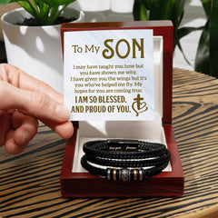 To My Son - Mens Leather Bracelet - The Best Shop 4U