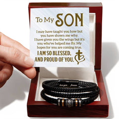 To My Son - Mens Leather Bracelet - The Best Shop 4U