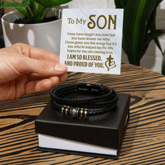 To My Son - Mens Leather Bracelet - The Best Shop 4U