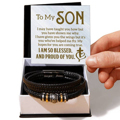 To My Son - Mens Leather Bracelet - The Best Shop 4U