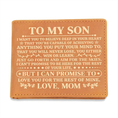 To My Son Promise (Yellow) – Leather Wallet - The Best Shop 4U