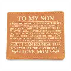 To My Son Promise (Yellow) – Leather Wallet - The Best Shop 4U