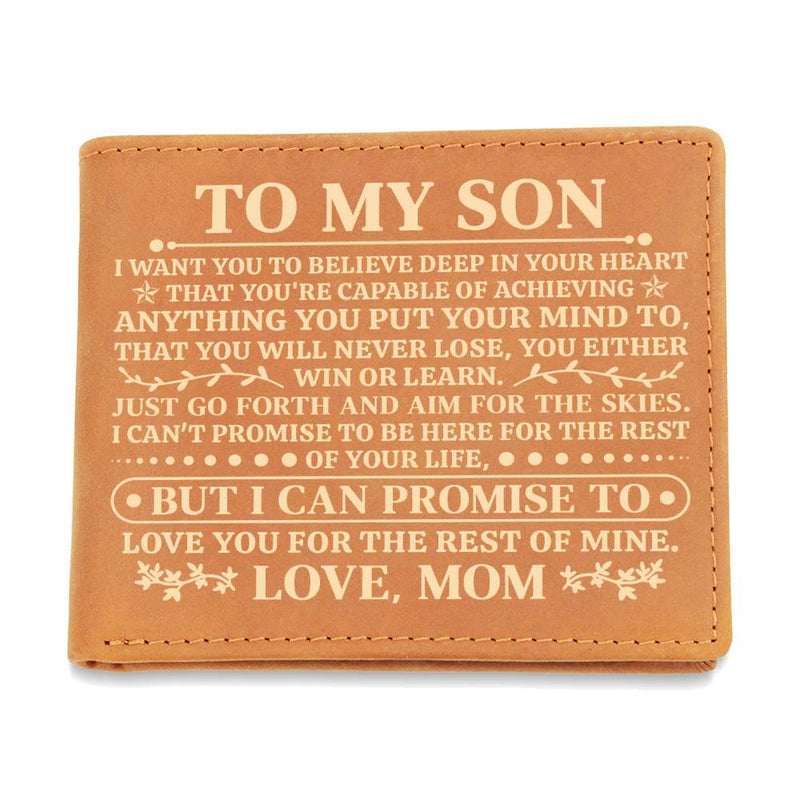To My Son Promise (Yellow) – Leather Wallet - The Best Shop 4U