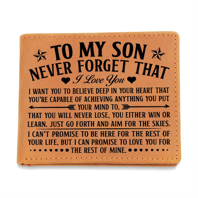 To My Son Skies (Black) – Leather Wallet - The Best Shop 4U