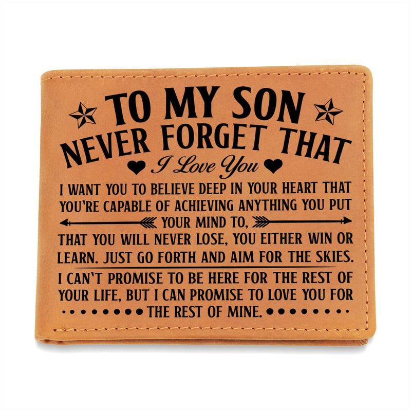 To My Son Skies (Black) – Leather Wallet - The Best Shop 4U