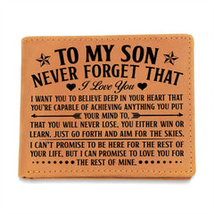 To My Son Skies (Black) – Leather Wallet - The Best Shop 4U
