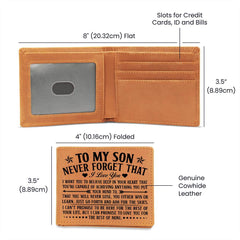 To My Son Skies (Black) – Leather Wallet - The Best Shop 4U