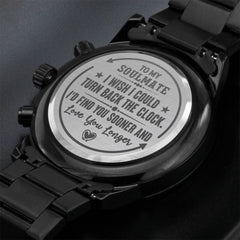 To My Soulmate Turn Back the Clock (Charcoal Black) – Men's Watch - The Best Shop 4U