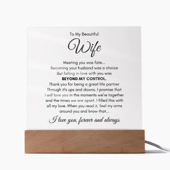 To My Wife Fate – Acrylic Square - The Best Shop 4U