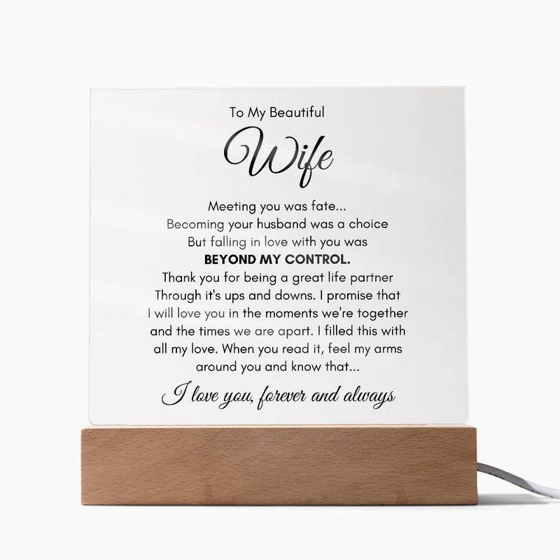 To My Wife Fate – Acrylic Square - The Best Shop 4U