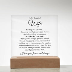 To My Wife Fate – Acrylic Square - The Best Shop 4U