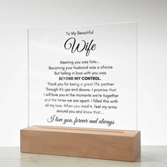 To My Wife Fate – Acrylic Square - The Best Shop 4U