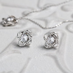 You Are My Sparkle - Love Knot Necklace and Earring Set - The Best Shop 4U