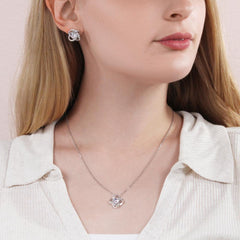 You Are My Sparkle - Love Knot Necklace and Earring Set - The Best Shop 4U