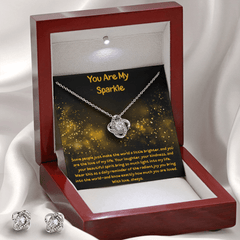 You Are My Sparkle - Love Knot Necklace and Earring Set - The Best Shop 4U